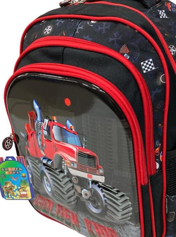 Mochila Escolar Primaria Camioneta Hot / con carro | Golden Kids