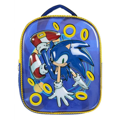 Mochila Prescolar 3D Sonic Coleccion Rings Azul | Ruz