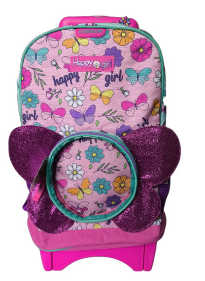 Mochila Escolar Primaria Happy Girl Mariposa / con Carrito | Chenson